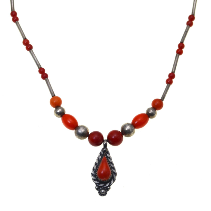 Colier argint vintage cu coral, Boho Chic A Vintage Collection [1]