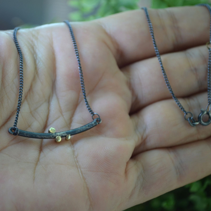 Colier argint vintage cu Rock Crystal si elemente aurite A Vintage Collection [3]