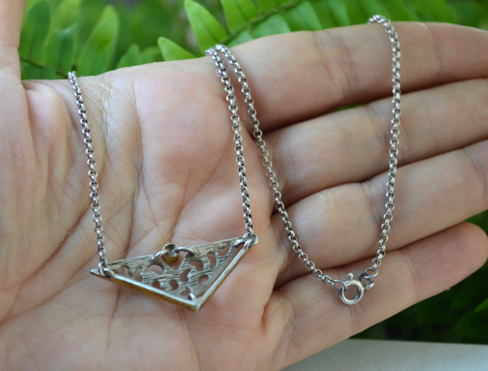 Colier argint vintage, design modernist geometric [3]