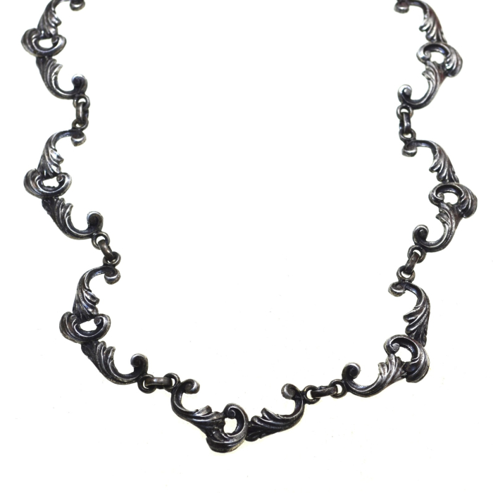 Colier argint vintage, estetica Rocaille [1]