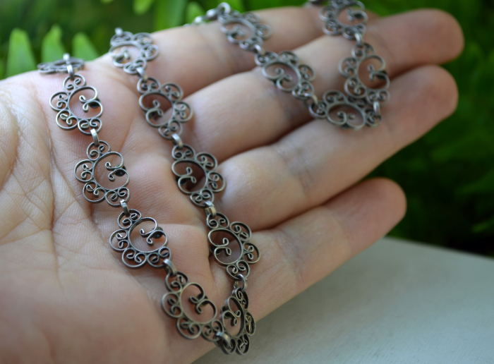 Colier argint vintage, filigran, atelier german [3]