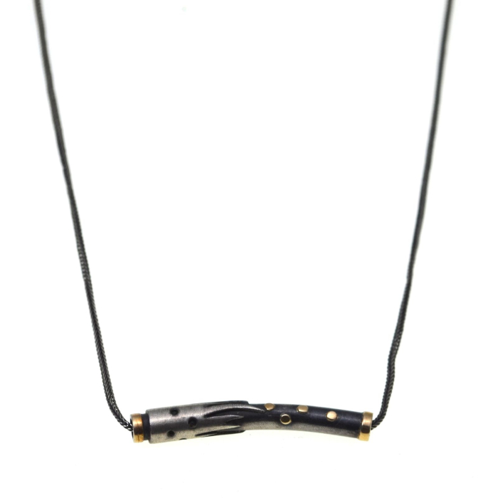 Colier argint vintage minimalist cu accente aurite A Vintage Collection [1]