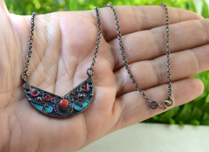 Colier berber argint vintage, bijuterie etnica tribala [2]