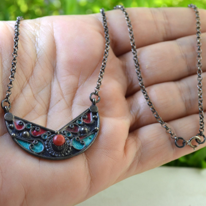 Colier berber argint vintage, bijuterie etnica tribala [2]