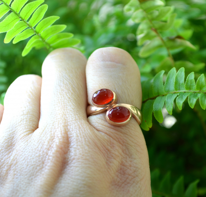 Inel argint aurit, Carneol, La Luna Design [3]