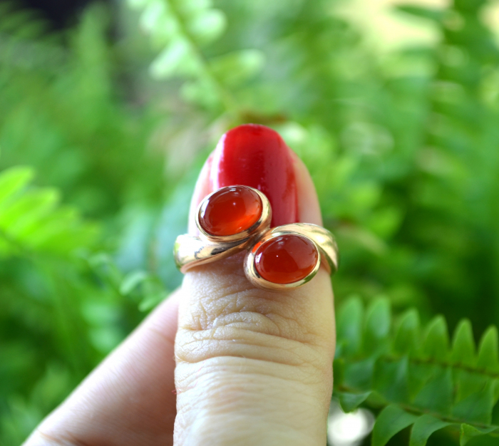 Inel argint aurit, Carneol, La Luna Design [4]