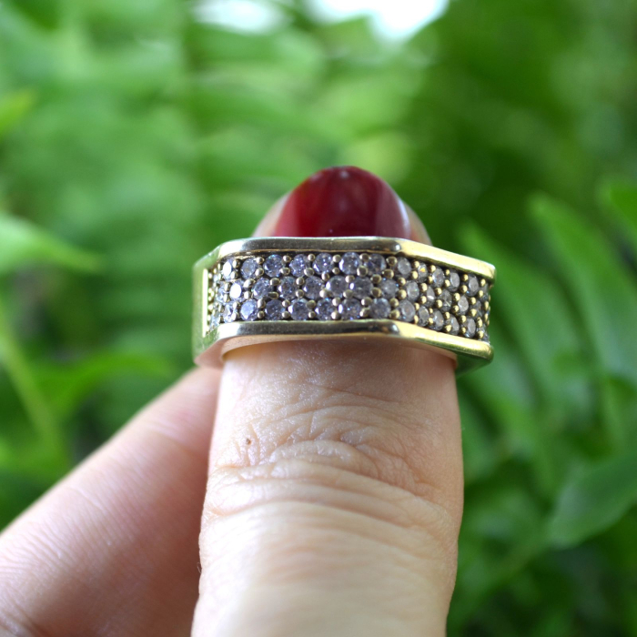Inel argint aurit vermeil, CZ Crystals A Vintage Collection [4]