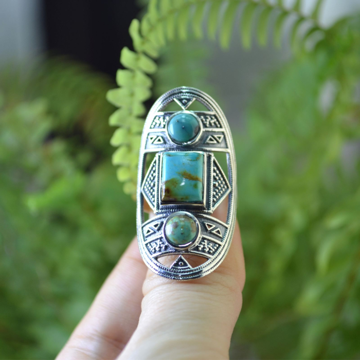 Inel argint Boho-chic cu turcoaze A Vintage Collection [4]