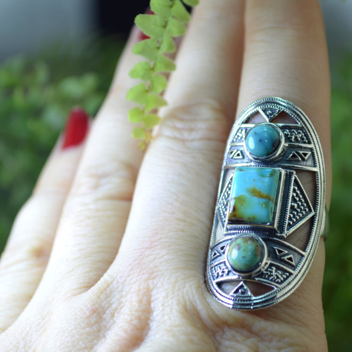 Inel argint Boho-chic cu turcoaze A Vintage Collection [3]