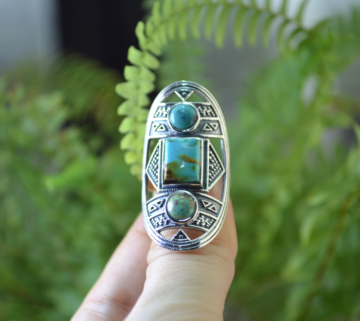Inel argint Boho-chic cu turcoaze A Vintage Collection [4]