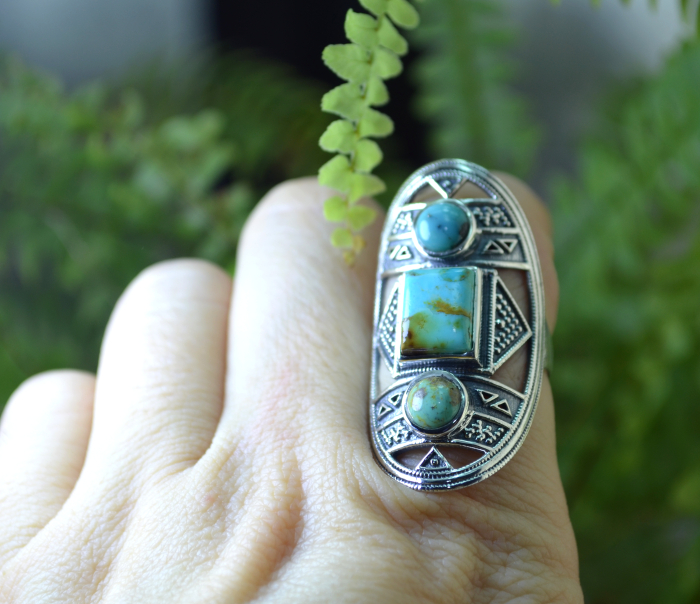 Inel argint Boho-chic cu turcoaze A Vintage Collection [3]