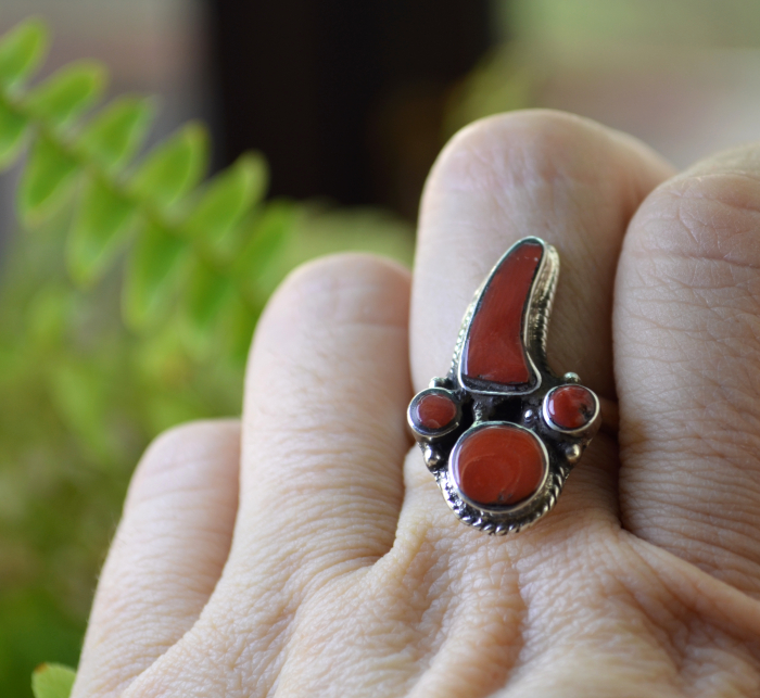 Inel argint etnic, Cornalina, reglabil A Vintage Collection [2]