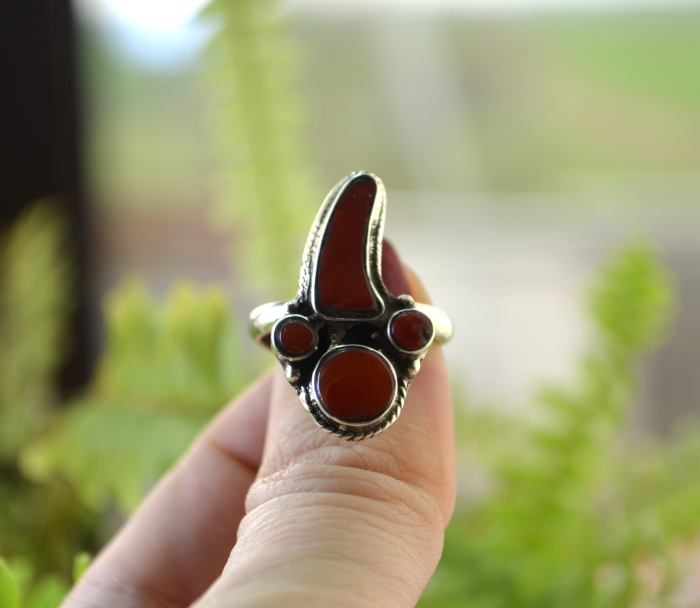 Inel argint etnic, Cornalina, reglabil A Vintage Collection [3]