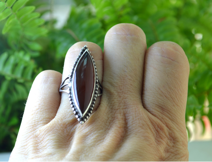 Inel argint etnic vintage, Carnelian [3]