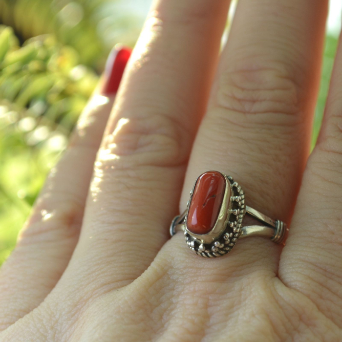 Inel argint etnic vintage, coral natural A Vintage Collection [2]