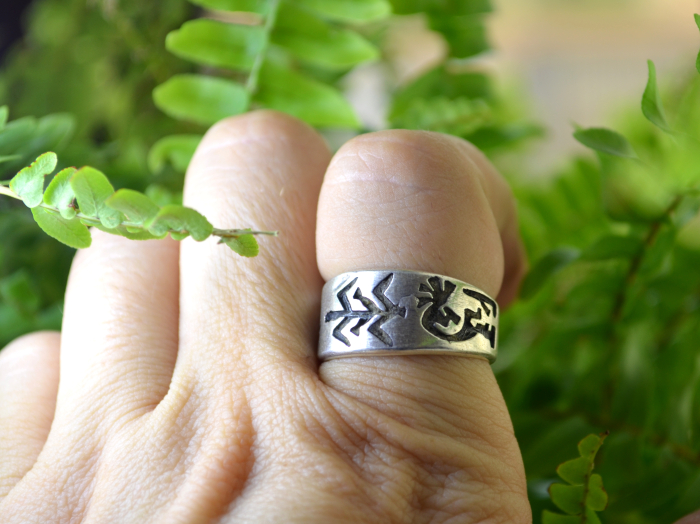 Inel argint Hopi, zeul fertilitatii Kokopelli [3]