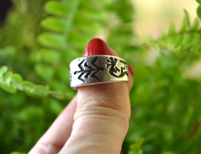 Inel argint Hopi, zeul fertilitatii Kokopelli [4]