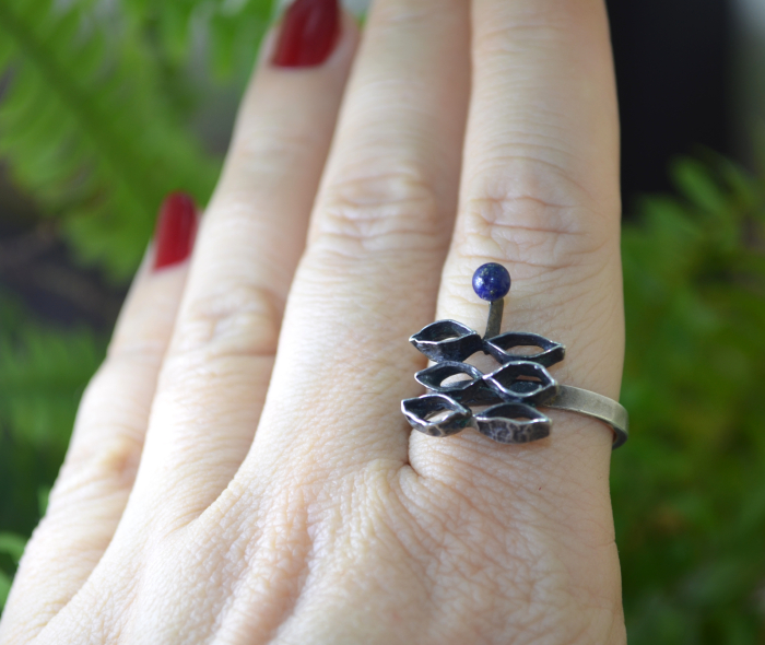 Inel argint irlandez estetica modernista lapis lazuli [3]