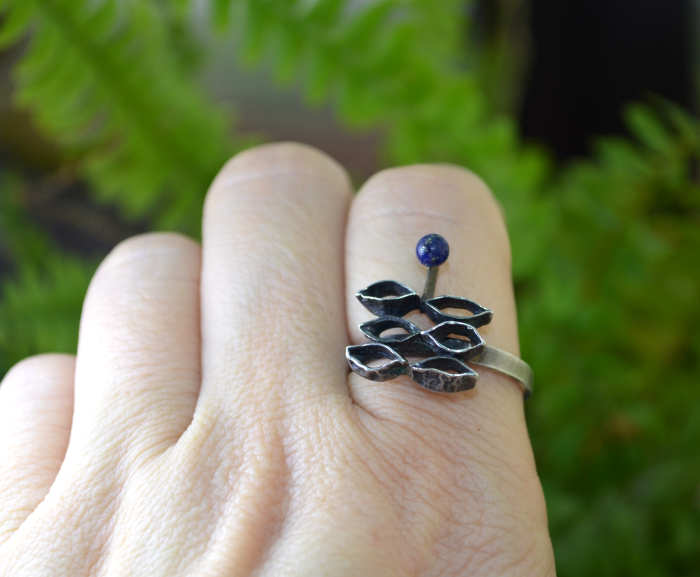 Inel argint irlandez estetica modernista lapis lazuli [2]