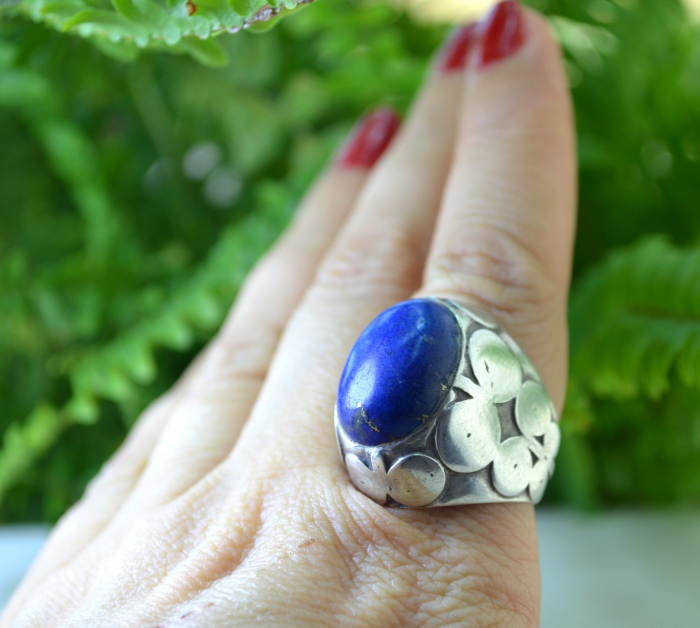 Inel argint masiv etnic vintage, Lapis lazuli [2]