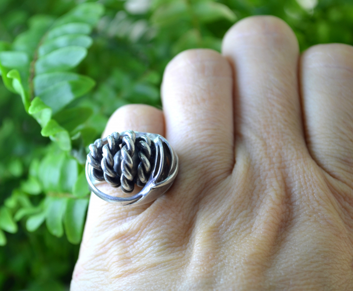 Inel argint masiv modernist, semnat designer [3]