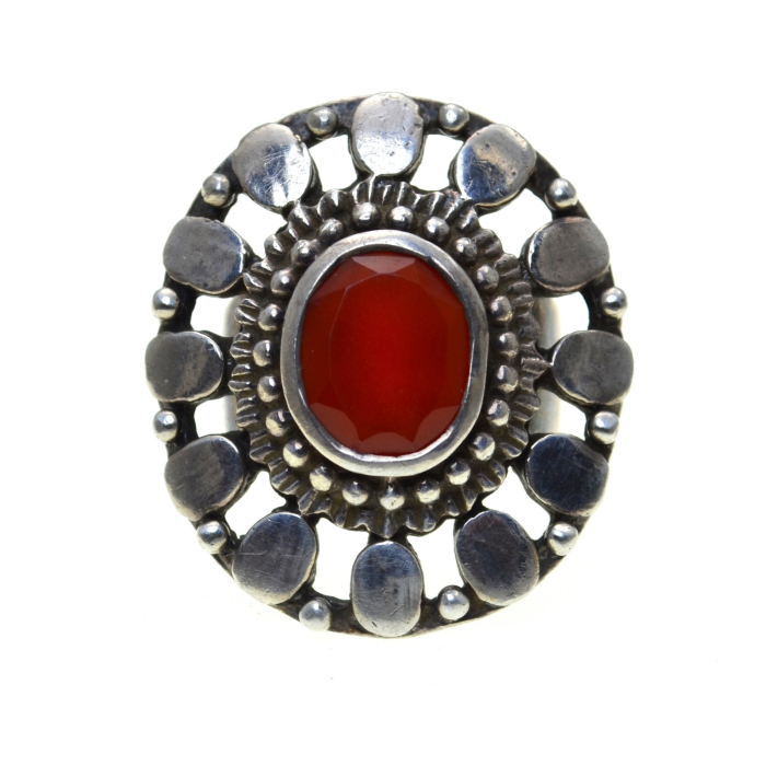 Inel argint masiv vintage indian, Carnelian [1]