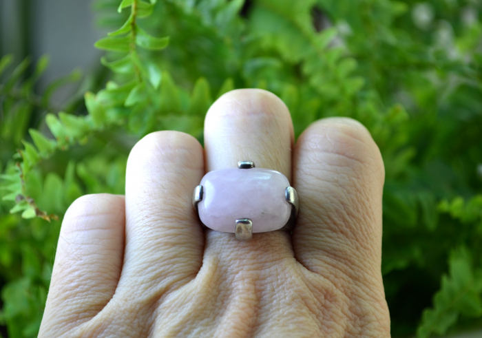 Inel argint masiv vintage, Pink Quartz [2]