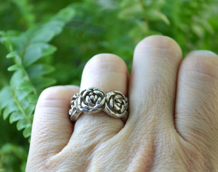 Inel argint masiv vintage Trandafiri [3]