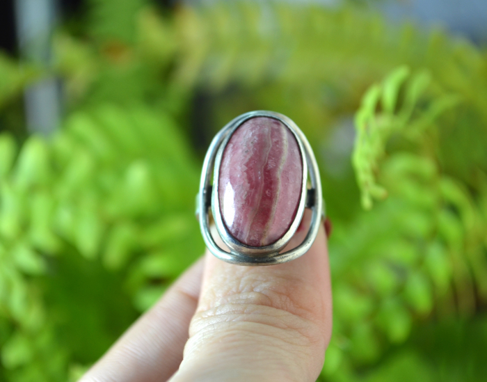 Inel argint Mid-Century, rodocrozit, semnat [4]