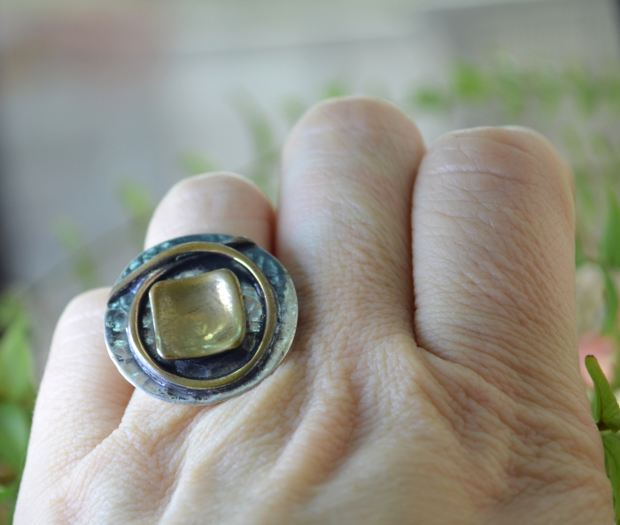 Inel argint modernist n;ist, martelat A Vintage Collection [3]