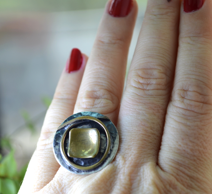 Inel argint modernist n;ist, martelat A Vintage Collection [2]