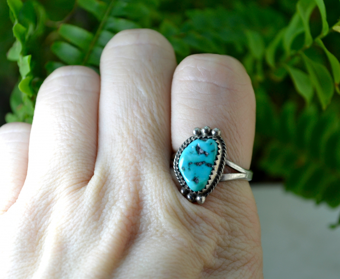 Inel argint Navajo vintage turcoaz natural artizan amerindian indian [3]