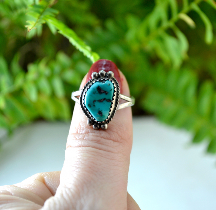 Inel argint Navajo vintage turcoaz natural artizan amerindian indian [4]