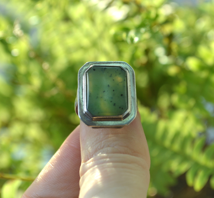 Inel argint scandinav jad nefrit Mid-Century A Vintage Collection [4]