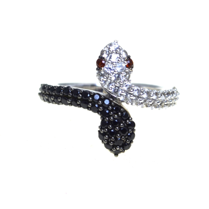 Inel argint Snakes, cristale Cubic zirconia [1]