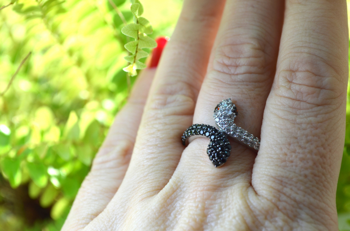 Inel argint Snakes, cristale Cubic zirconia [2]