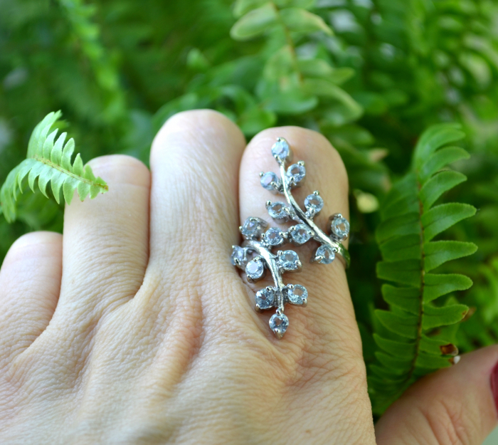 Inel argint statement, Acvamarine naturale [3]