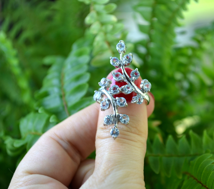 Inel argint statement, Acvamarine naturale [4]