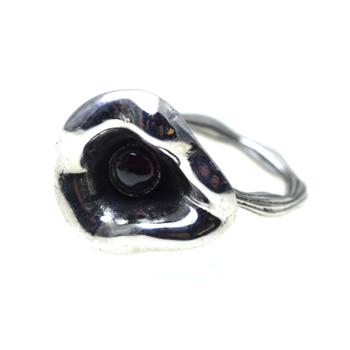 Inel argint statement floral granat natural A Vintage Collection [1]