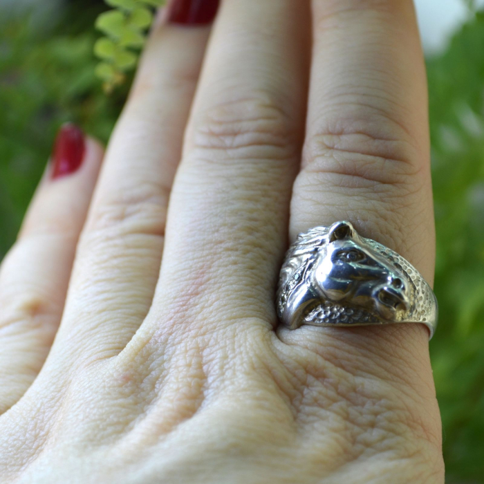 Inel argint  statement Horse vintage A Vintage Collection [3]