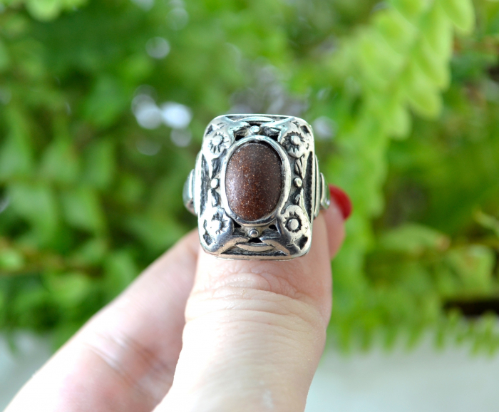 Inel argint vechi Art Nouveau cu Piatra soarelui | A Vintage Collection [2]