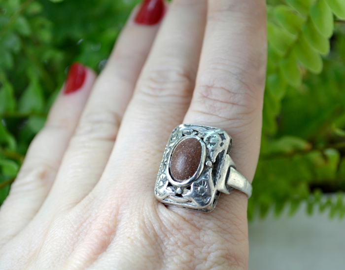 Inel argint vechi Art Nouveau cu Piatra soarelui | A Vintage Collection [3]