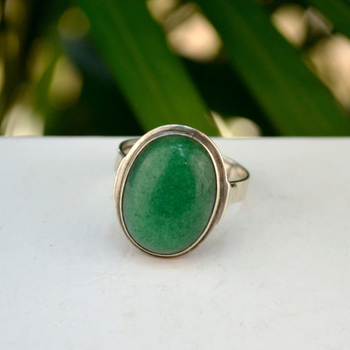 Inel argint vintage, Aventurin natural, design minimalist A Vintage Collection [4]