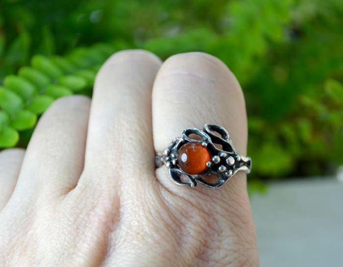 Inel argint vintage chihlimbar natural design Biomorphic [3]