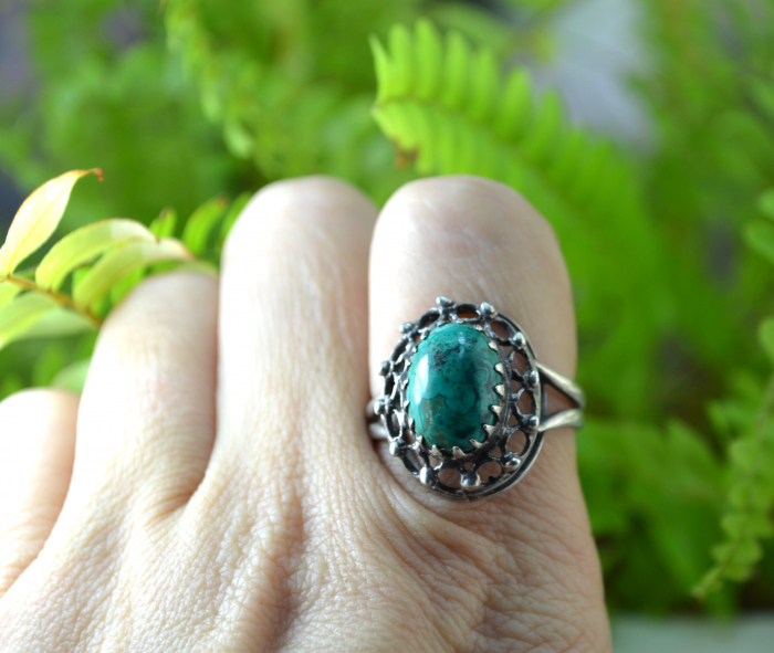 Inel argint vintage, decorat Eilat - Piatra Regelui Solomon [2]
