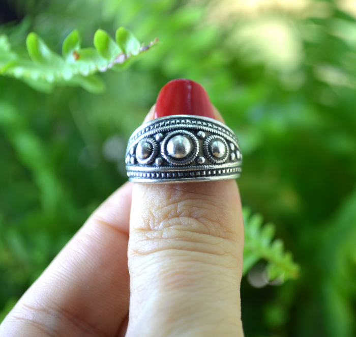 Inel argint vintage, design etnic, semnat [4]