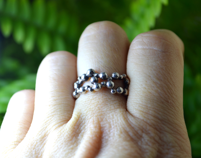 Inel argint vintage, design Molecule [2]