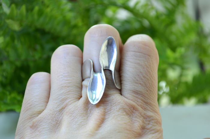 Inel argint vintage, estetica futurista [3]