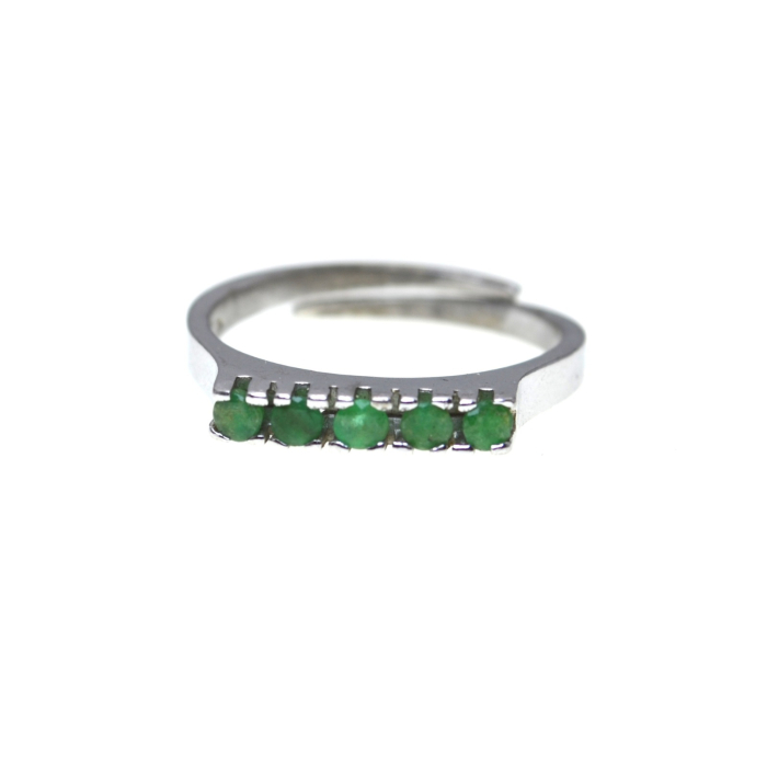 Inel argint vintage Eternity, 5 smaralde naturale [1]