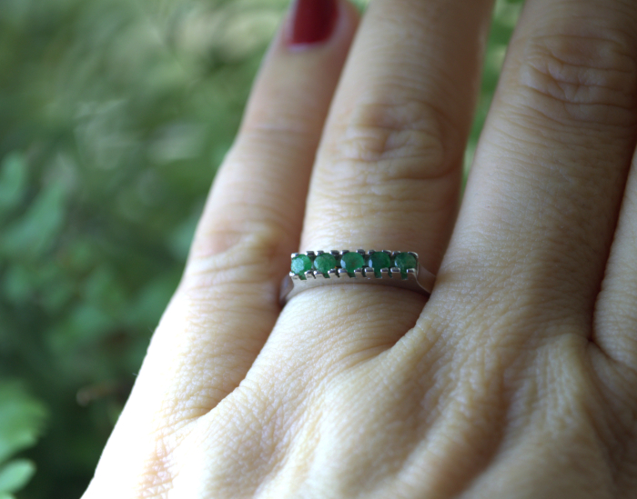 Inel argint vintage Eternity, 5 smaralde naturale [3]